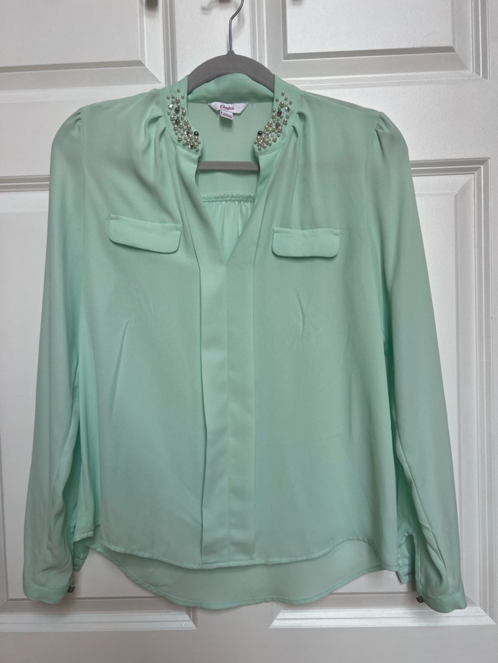 Embellished Mint Green Women’s Blouse
